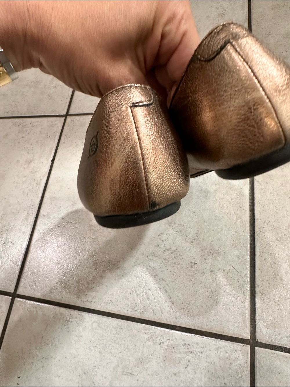 Born Metallic Gold Knot Ballet Flats - Women's Leather Size 7 Comfort Shoes - Picture 9 of 12